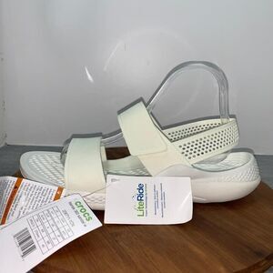 NEW CROCS Womens Size 11 US Literide 360 Sandals 206711 Almost White Comfort NWT